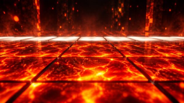 Baldosas LED interactivas del juego el suelo es lava en Reversum, Móstoles